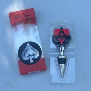 Casino Bottle Stopper with Red and Black Design
